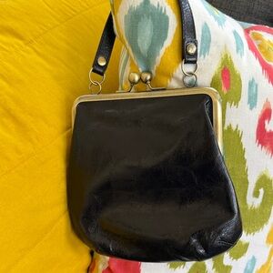 HOBO Black Leather Clutch kisslock new